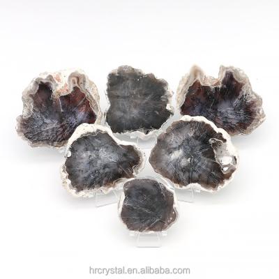 China China Wholesale Natural Brazilian Agate Slices Polished Black Agate Specimens Slices For Sale for sale