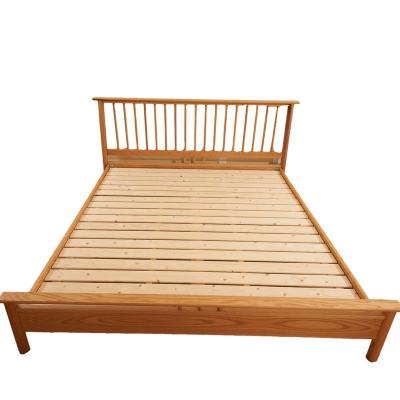 China All Various Solid Oak Good Quality Hotel Style King Queen Size Slatted Frame Bedroom Furniture Bed for sale