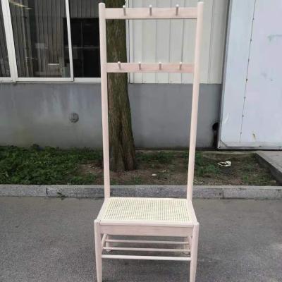 China (Other) Adjustable rattan and beech wood shoe bench and coat hanger for sale