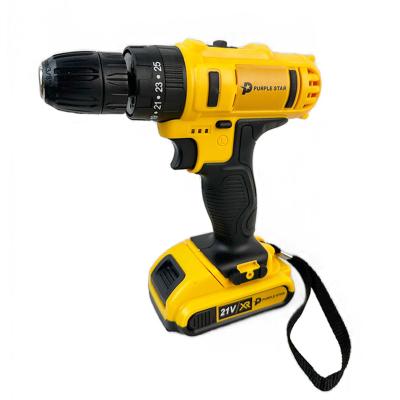 China Durable Repair Construction Use 21v Li-ion Battery Electric Cordless Drill Power Machine for sale