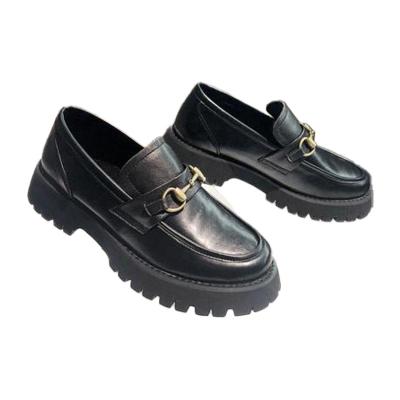 China Round Wholesale Customized Waterproof Platform Shandong Retro Loafer Shoes Women for sale