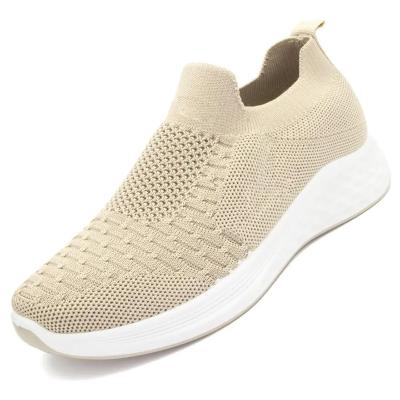 China Breathable Top Quality Youth Couple Student custom Lace Up Tennis Fabric Original Running Shoes Casual Fly Knit Woven Sneakers for sale