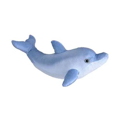 China Pp Cotton Inside Blue Color Plush Dolphin Stuffed Animal Toy Wholesale Sea Animal Pink Dolphin Plush Toy for sale