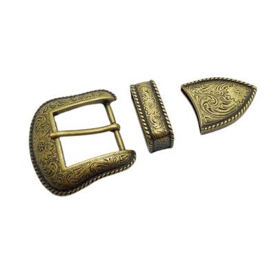 China Advance Hot Selling Western Belt Buckles 3 Pieces Buckle Sets For Belt for sale