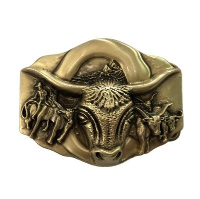 China Hot Selling Durable Belt Buckle 40mm Brass Cowboy Belt Buckle for sale