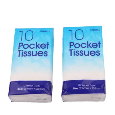 China Original Pocket Tissue 10 Pack Tissue Wood Pulp Pocket Square Tissue 3 Ply Tissue for sale