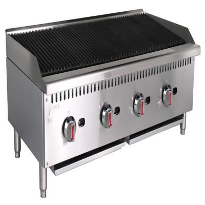 China Easily Assembled ETL Certificate Restaurant Stainless Steel Machine 1200mm Countertop Lighter Lava Rock Chabroiler Grill Commercial BBQ Grill Gas for sale