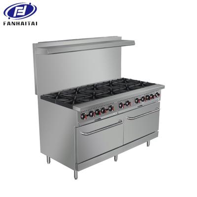 China ETL Hot Dishes Commercial Gas Stove 10 Burner Multiple Function Commercial Gas Stove Open Stove 60