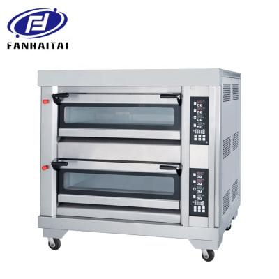 China FHT-China Factory Price Good Commercial Sourcing Bakery Equipment Baking Equipment Double Deck 4 Tray Luxury Electric Bakery Baking Oven for sale