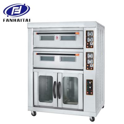 China Wholesale Price Commercial Bakery Equipment Double-Layer Four-Tray Baking Luxury Electric Bakery Oven with 12trays proofer for sale