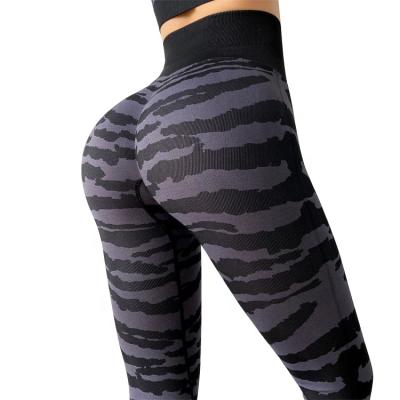 China LW Rise Breathable High Quality Running Tights Women's Seamless Zebra Quick Dry Yoga Gaiters for sale