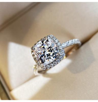 China Engagement Ring Gold Cubic Diamond Luxury Women Romantic Adjustable Wedding Rings for sale