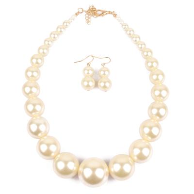 China Designer Romantic Exquisite Gift Jewelry Set Cheap White Natural Shell Pearl Necklace For Women for sale