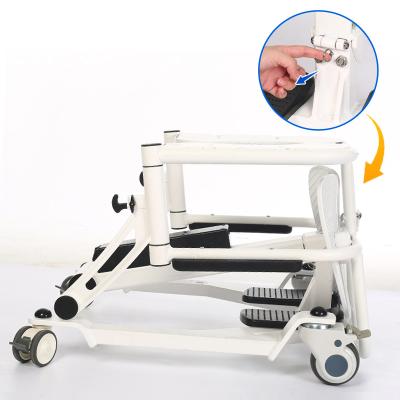 China Aviation aluminum 2022 creative multi-function clutch older patient folded clutch care clutch transport lifting electric wheelchair for sale