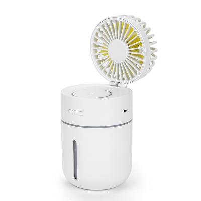 China USB Rechargeable Electric Fan With Mini Humidifier Uub A New Amazon Table 2021 Wholesale Pengwing Mini Usb Portable Handheld Fan With Usb Home Mini Mist Air Humidifier for sale