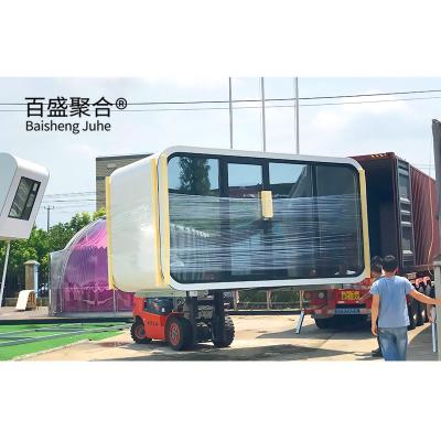 China Kiosk House Apple 20Ft 40Ft Galvanized Steel Frame Outdoor Modern Prefab Office Pod Cabin for sale