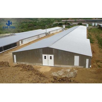 China Sliding Door Steel Cattle Shed for Cow and Bull Solid H-shape Steel Beam Main Frame for sale