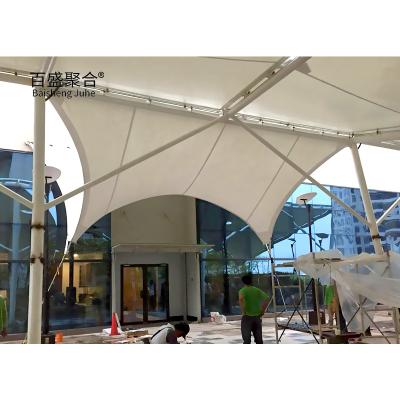 Cina 800-1300GSM Tessuti rivestiti in PVC Strutture di ombra a membrana architettonica Tensile in vendita