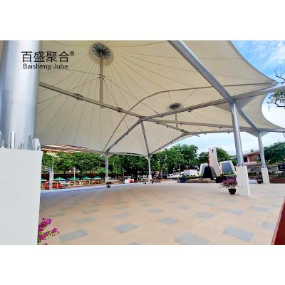 China 80n Carbon Structure Steel Frame Waterproof Tensile Fabric Umbrella Canopy for Roofing for sale