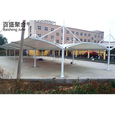 China Membrane fabric Waterproof Car Tensile Car Parking Shades Workshop Steel Structure OEM ODM for sale