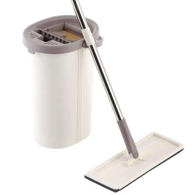 China Sustainable Hot Selling Microfiber Flat Squeeze Mop And Bucket Magic Flat Mop Amazon Hand Free Easy Use Self Washed for sale