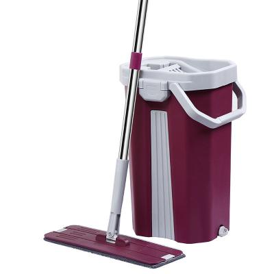 China 2020 Sustainable Hot Flat Clean Quick No Hand Wash Squeeze Mop Bucket Self Cleaning Magic Mop for sale