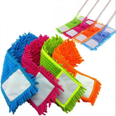 China Durable Chenille Folding Microfiber Flat Broom, Adjustable Ceiling Cleaning Flat Broom With Washable Handle Telescopic Cleaning Floor for sale