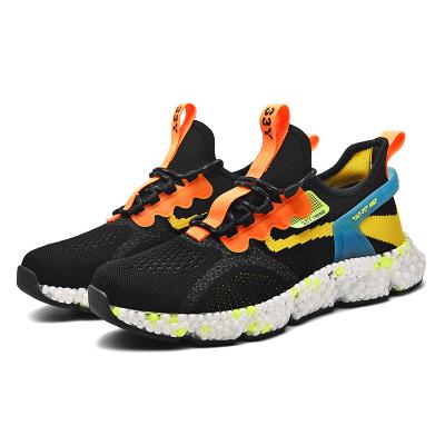 China The trend of new youth style popcorn kernel fly knit breathable sports shoes men's running shoes, men's sport running shoes, men's sports shoes for sale