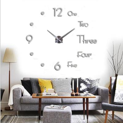 China Large Size DIY Style Home Decor 3D Wall Clock Antique Acrylic Wall Watch 3D Wall Clock for sale