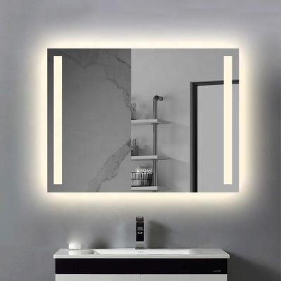 China Wholesale Barber Shop Smart Bath Mirrors Lighted Rectangle Illuminated Vanity LED Light Wall Mirror for sale