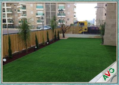 China PE + PP Material House Outdoor Artificial Grass Field Green / Apple Green Color for sale