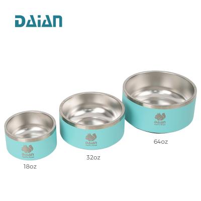 China 64 oz 304 Stainless Steel Food Standard Sustainable Pet Bowl For All Size Pets for sale