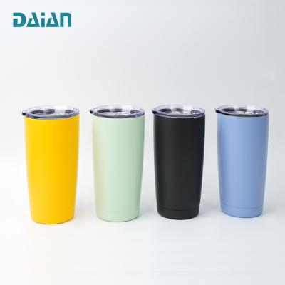 China Customized Sustainable Design Double Wall Coffee Tumbler Stainless Steel Tumbler With Lid And Straw for sale