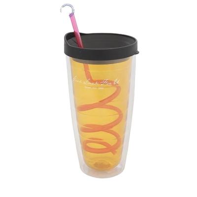 China Sustainable Easy To Grasp Coffee Mugs Plastic PS Tumbler With Lid for sale