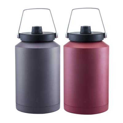 China Durable Stainless Steel Vacuum Insulated Gallon Jug Wide Mouth One Gallon Water Bottle Beer Shaker for sale