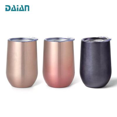 China Sustainable Good Quality 16oz Double Wall Stainless Steel High End Wine Tumbler Travel Mug With Lid for sale