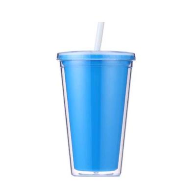 China Durable Custom Printed Acrylic Wall Insulated Plastic Double Cup Tumbler With Custom Logo for sale