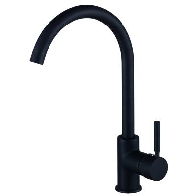 China Ceramic Faucets Kitchen Sink Faucet Matted Black Brass Single Handle Cold Water Thermostatic Modern Platform Mounted Faucet Mixer Hot Contemporary for sale