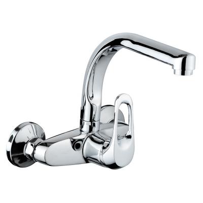 China Thermostatic Modern Quality Mixer Water Tap Kitchen Faucet Wall Mounted Two Lever Solid Mixer Taps For Kitchen for sale