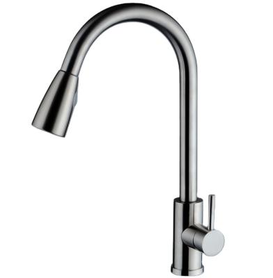 China Thermostatic Faucets Pull Out Modern Ceramic Wall Mounted Kitchen Faucet 304 Stainless Steel Contemporary Hot And Cold Faucets Polished for sale