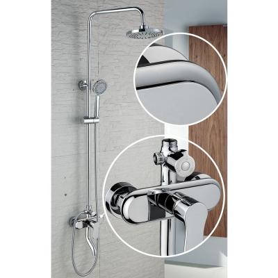 China Metered Brass Single Handle Faucets Bathroom Rainfall Shower Set With Cold And Hot Water for sale