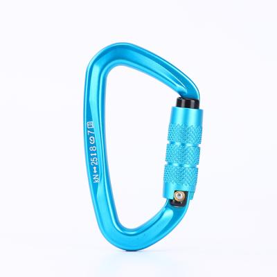 China Mini Carabiner Clip Spring Snap Durable Hook Carabiners Clip Stainless Metal D Shaped Carabiner Screw Security Screw Lock For Climber for sale