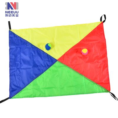 China Kindergarten Outdoor Activity Game Toys Sensory Soft Rainbow Tossing Umbrella Kindergarten Play Game for sale