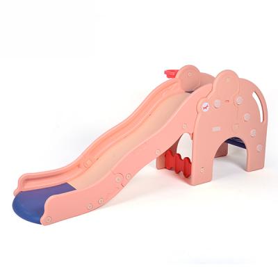 China Slide+Basketball Hoop 2 in 1 High Quality Elephant Kids Indoor Plastic Slide For Sale for sale