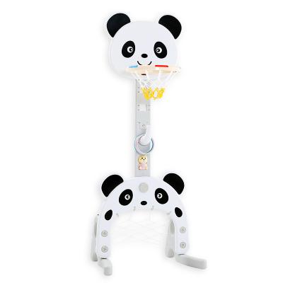 China Ball Stand+Football Door+Ring Panda Adjustable Plastic Indoor Plastic Basketball And Soccer Holder Children With Machine And Music Circle for sale