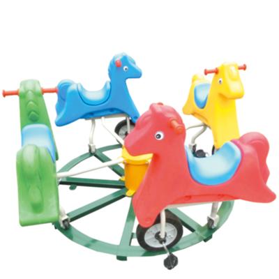 China PE Children Kindergarten 4 Colorful Seats Outdoor Animal Swivel Chairs for sale