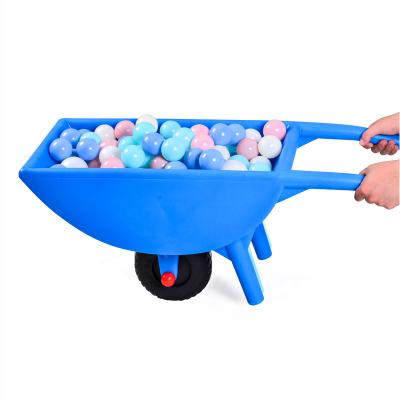 China Small Plastic Simple Balance Trolley Wheelbarrow Kids Cart Wheel Cart Toy for sale