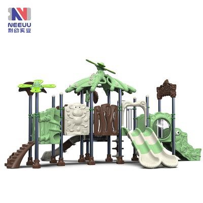 China LLDPE+hot powder galvanized steel pipe and platform LY03001 forest series kids adventure activity playground equipment for sale