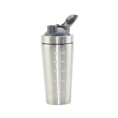 China Viable Custom Empty Logo Sublimation Gym Stainless Steel Protein Bottle Shaker With Mixing Ball for sale