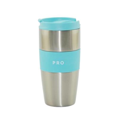 China 450ml Disposable Tumbler Cups Wholesale Reusable Bear Cup With Colorful Lid And Silicon Sleeve for sale